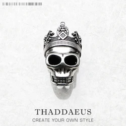 Pendant Skull Crown New Vintage 925 Sterling Silver Fashion Jewelry Europe Style Accessories Gift For Woman & Men