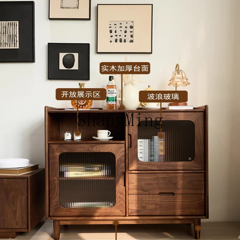 

ZYY Premium Delicate Dai Simple Home Living Room Dining Sideboard Glass Solid Wood Storage Cabinet