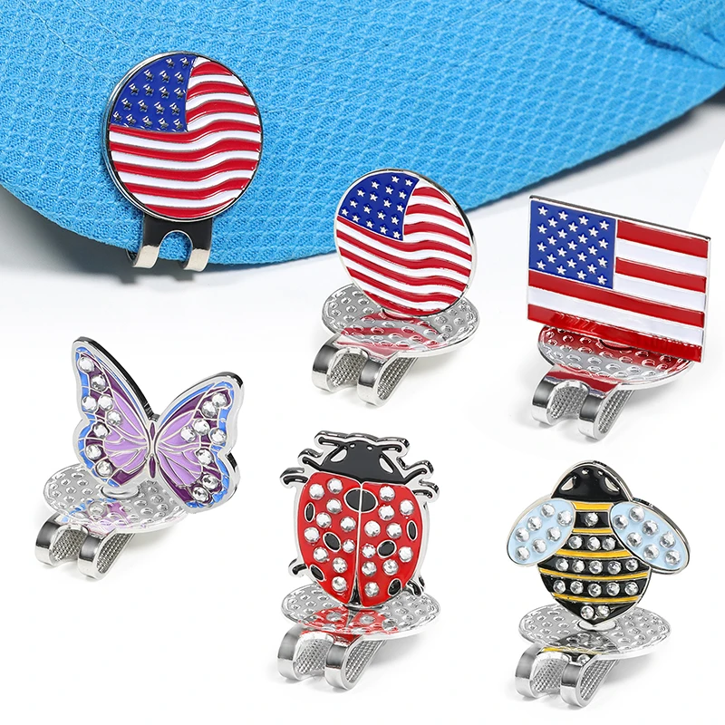 Golf Ball Marker Hat Clip Butterfly Magnet Ball Mark Training Hat Holder Clip Professional Golf Training Aids For Golf Lovers