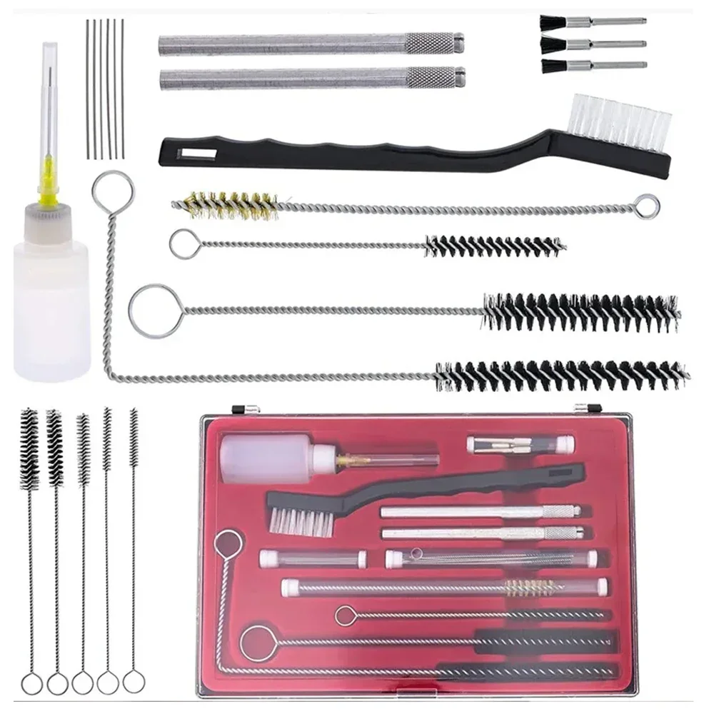 23/27 Piece Professional Spray Gun Cleaning Brush Set, Paint Gun Cleaning Kit, Cleaning Tools, Paint brush To Clean Oil Stains