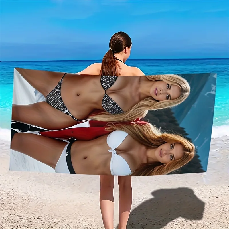 1PC Modern Summer Rectangular Beach Towel Quick-Dry Absorbent for Travel Beach Camping Bathroom Family Party