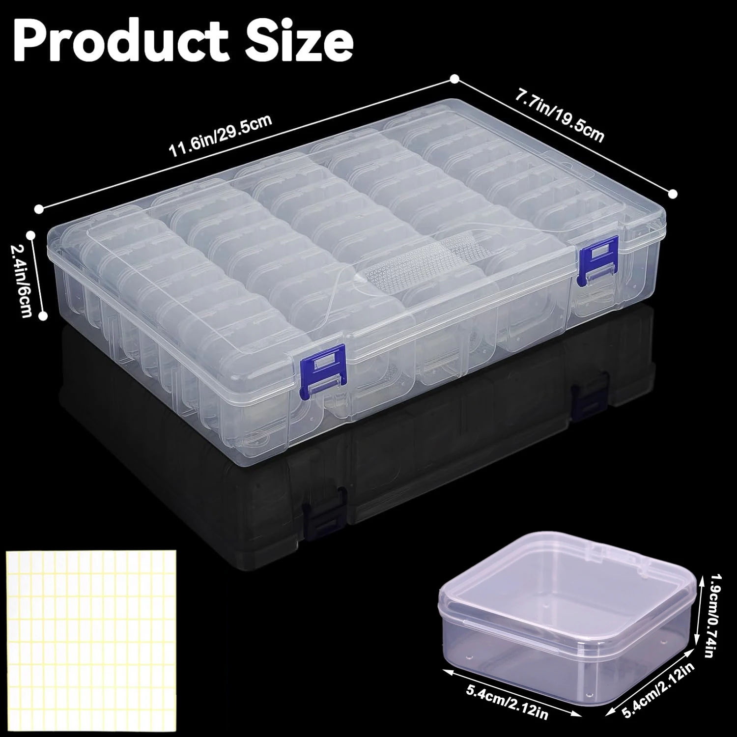 138 Pcs Plastic Bead Storage Containers, Includes 135 Small Storage Boxes and 3 Large Organizer Cases, Clear Containers with Hin