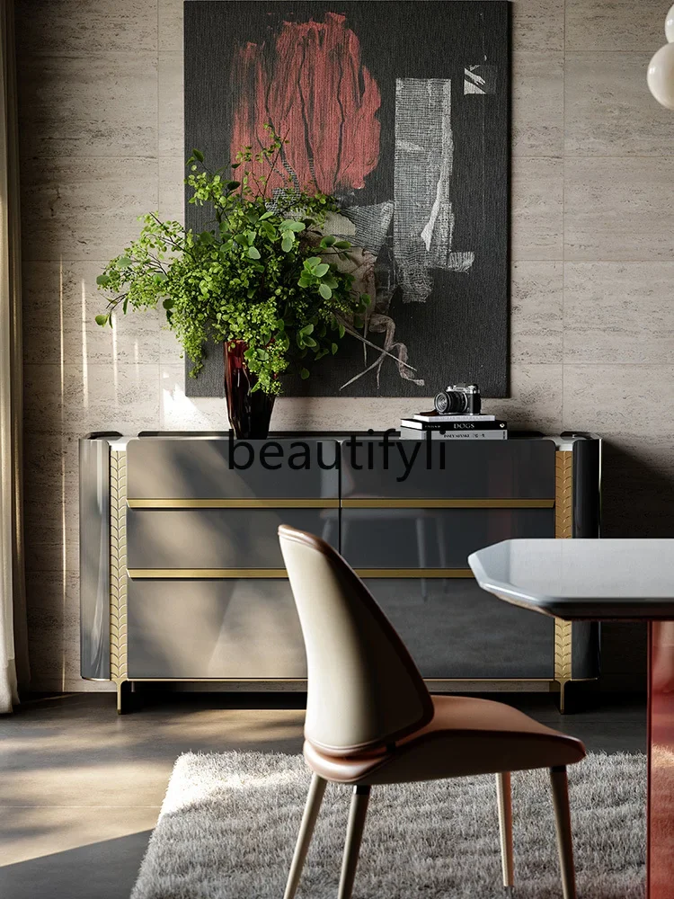 E182 Side cabinet luxury restaurant side cabinet designer light luxury door cabinet