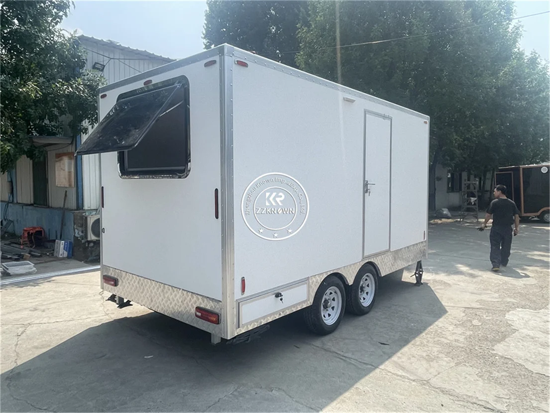 Mobile Office Trailer with bathroom Prefab Office Trailer On Wheels  Camper Trailer EXPANDABLE Mobile Cabin Container Tiny House