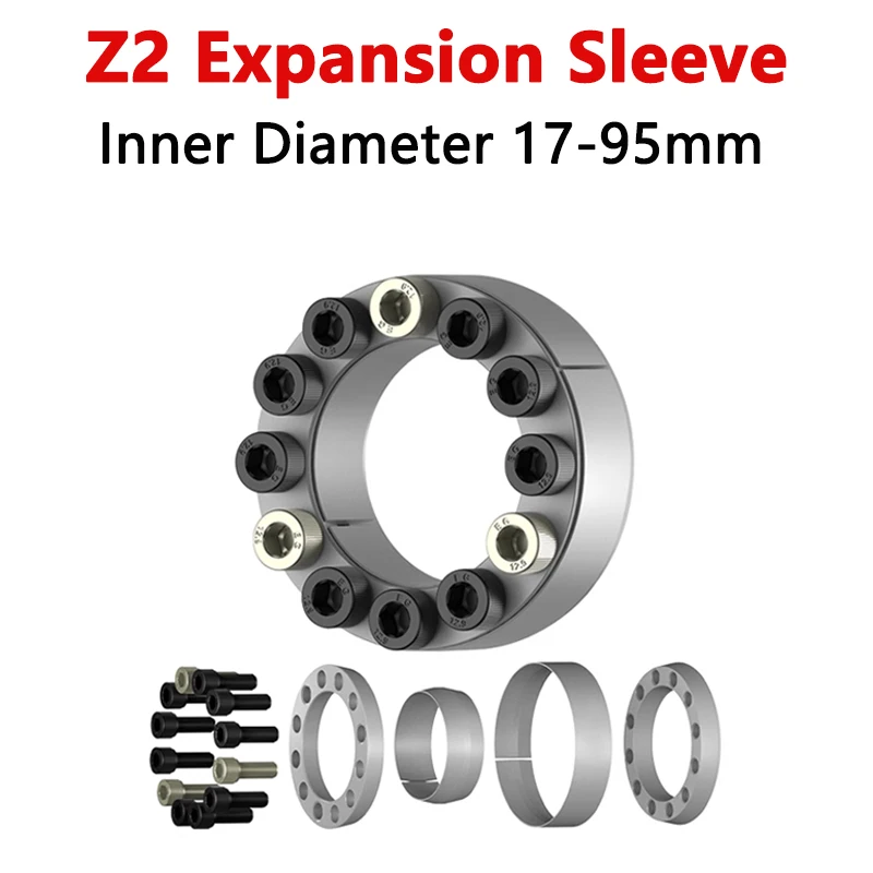 

1pc Inner Diameter 17-95mm Z2 Expansion Sleeve Shaft Locking Device Assembly Keyless Bushing Tension Sleeve CNC Tool