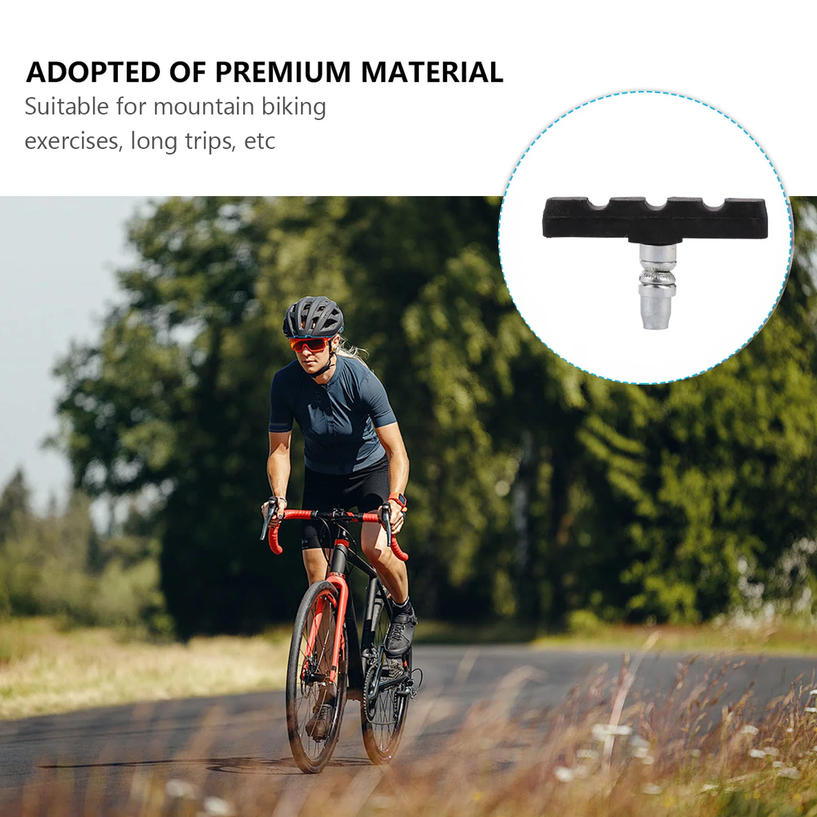 8pcs Bicycle Brake Pads Set For Road Mountain Bike System Durable Anti-Slip Replacement Blocks Shoes Black