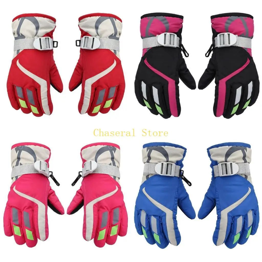 

E7CE Kids Winter Gloves Snow Waterproof Ski Cold Weather Insulated Outdoor Snowboard Gloves for Boys Girls Youth
