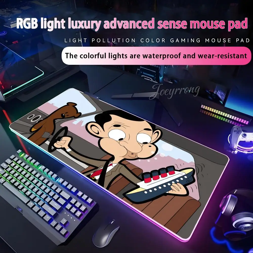 

M-Mr. Коврик для мыши Bean The Animated Series для FPS eSports RGB Расширенная игровая клавиатура Светодиодные коврики Большой 1000x500 мм XXL Gamer