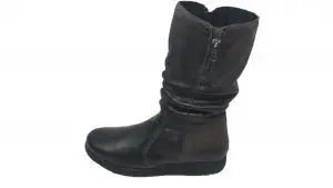 Boot/Aback/woman/high quality leather/zipper closure/elephant gray/flat non-slip sole very light