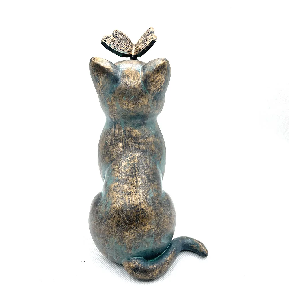 Estatuilla de mariposa de juego de gato, eshinx figura de Buda, esculturas de Arte de jardín de meditación, estatuas de jardín al aire libre, estatuillas de decoración