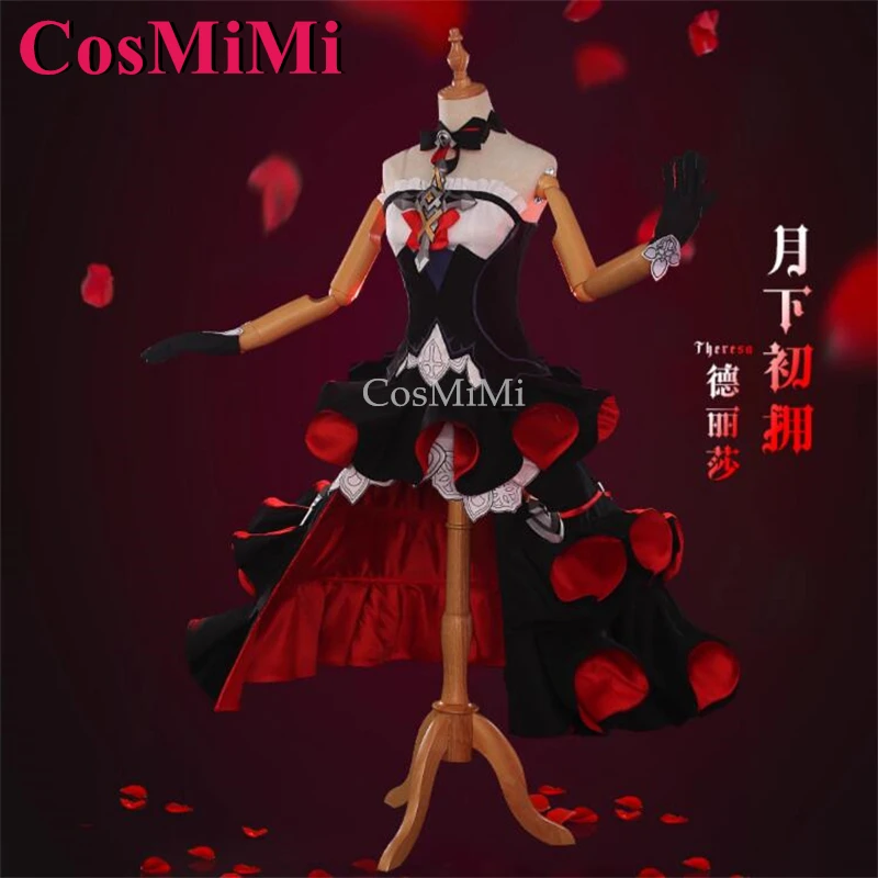 CosMiMi Theresa Apocalypse Cosplay Game Honkai Impact 3 Costume Embrace Under The Moon Elegant Dress Carnival Role Play Clothing