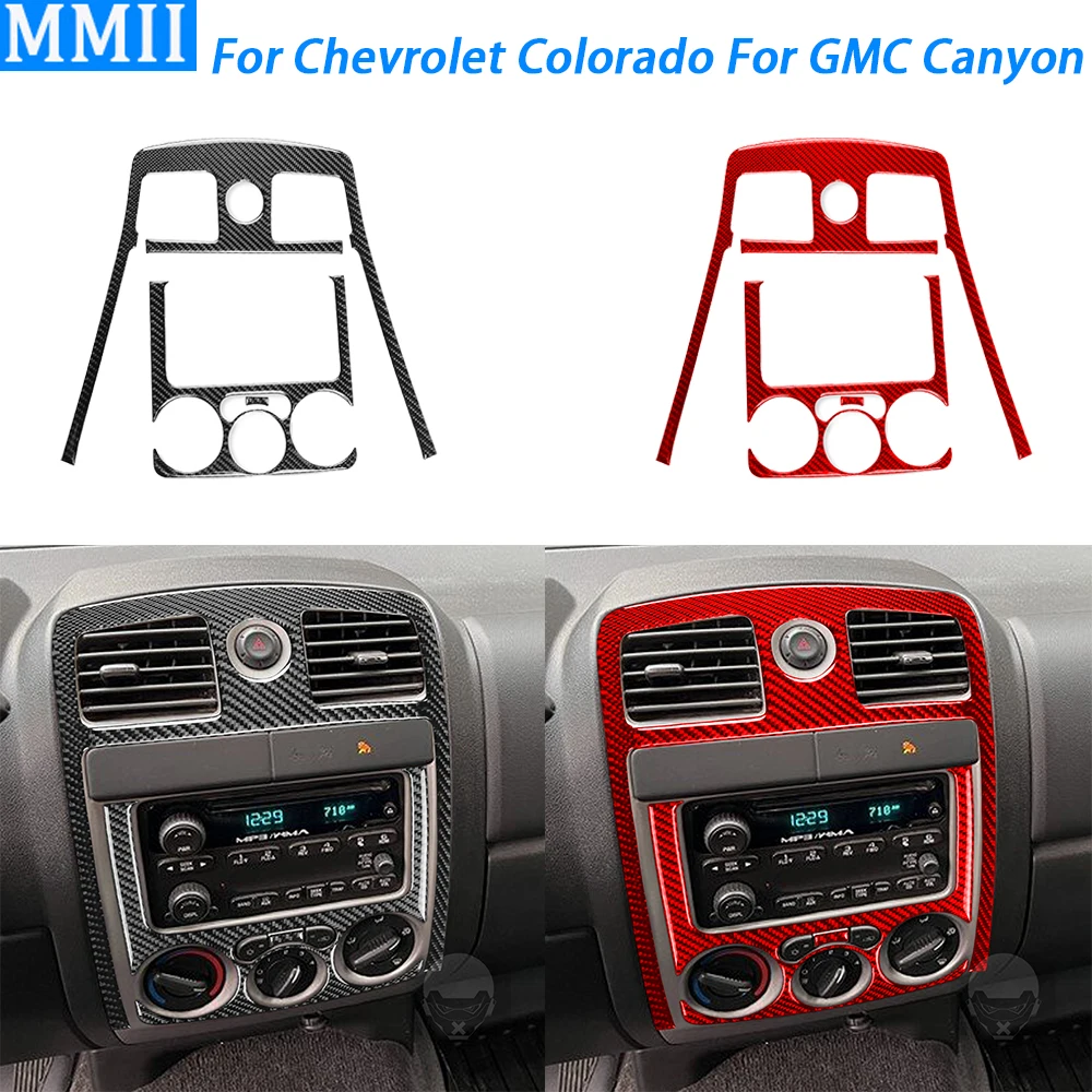 For Chevrolet Colorado For GMC Canyon 2004-2012 Carbon Fiber Center Console Air Vent AC CD Panel Set Car Accessories Sticker