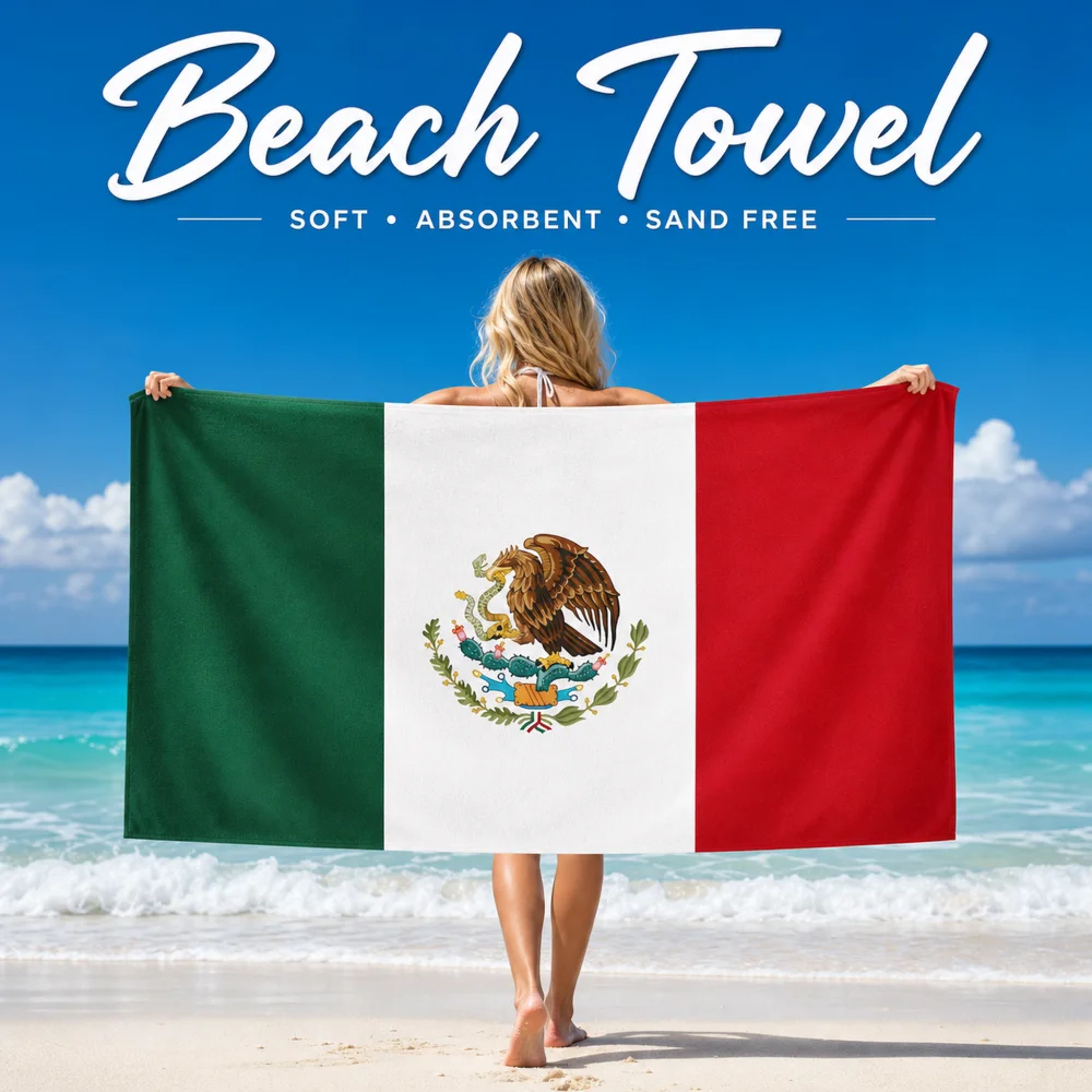 Eagle Totem National Flag Pattern Beach Towel Quick drying Soft 180X150cm Customizable Pattern Suitable for Beach Vacation