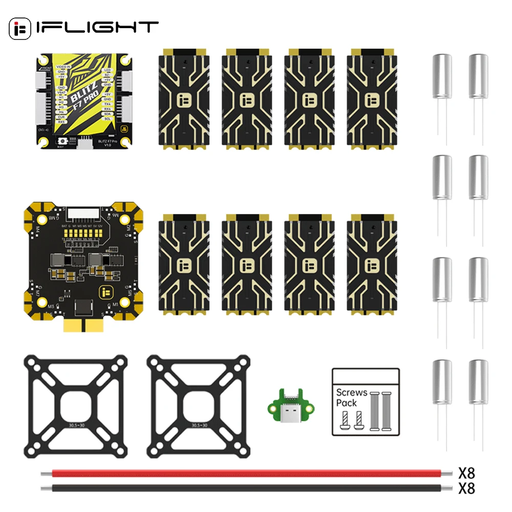 

IFLIGHT BLITZ F7 Pro 4-8S 512MB VTX Flight Controller w/ E80 4-IN-1 Pro G2 80A 2-8S BlHeli32 Single ESC For FPV Racing Drone