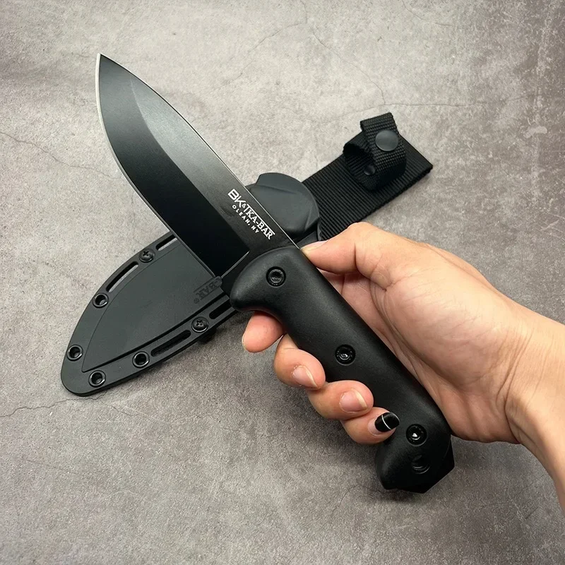 Us (BK-2) 1095 High carbon steel Tactical Knife +Kydex sheath, High hardness jungle hunting knife, North American survival knife