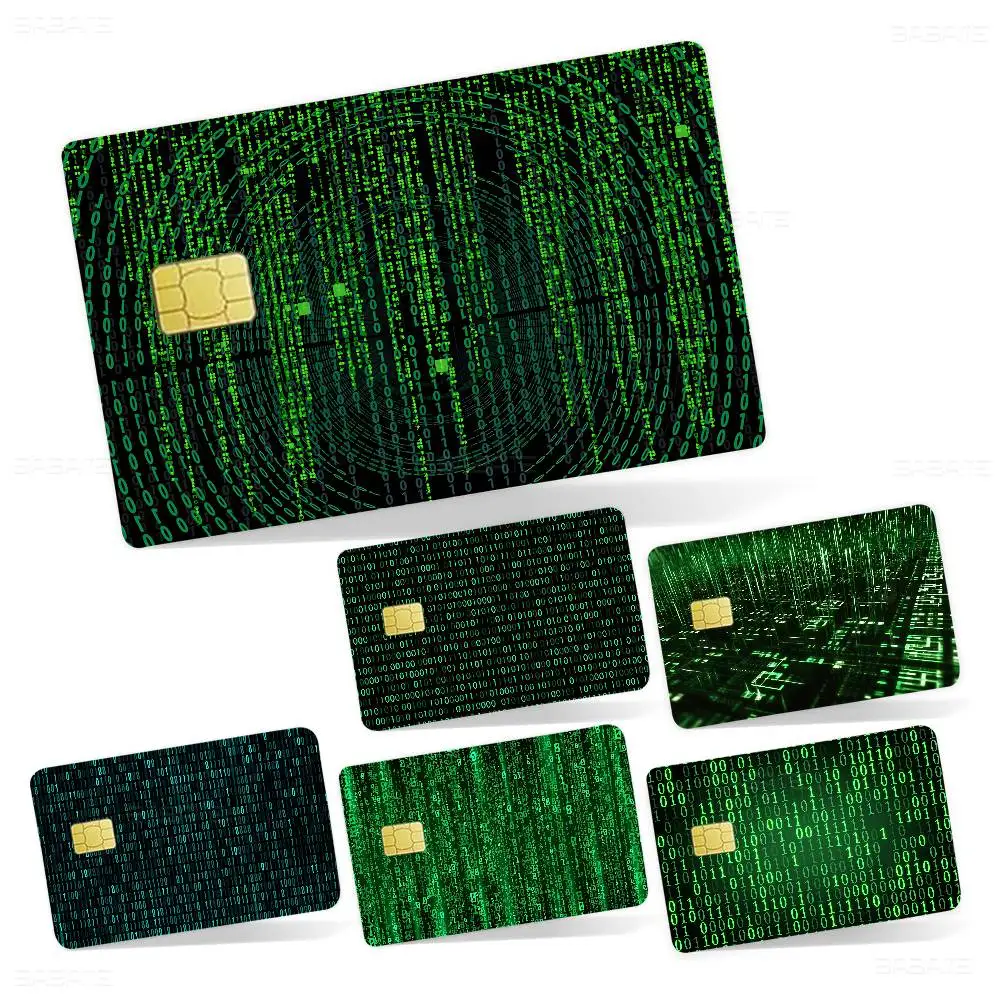 Binary Code The Matrix Program Chart Diy Credit Debit Card Sticker Party Sticker Decoration Waterproof Small Chip Card Skin