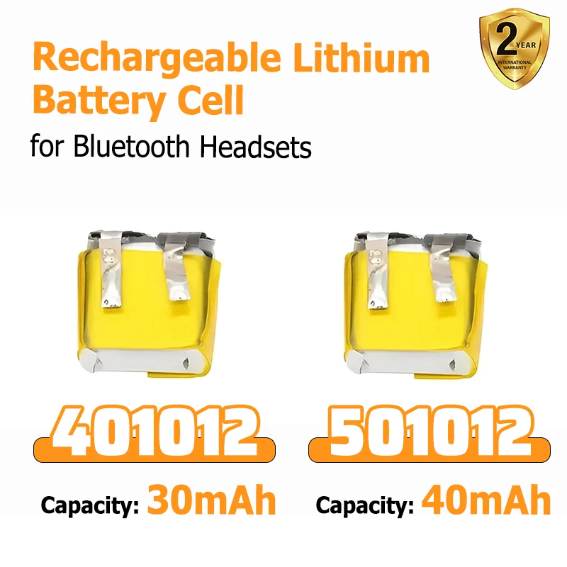 401012/501012 3.7V Battery 401012 3.7V 30mAh/40mAh Rechargeable Lithium Battery for Bluetooth Headsets Small Electronics