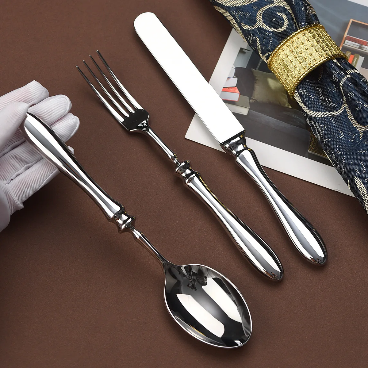 304 stainless steel knives, forks, gourd handles, high-end steakhouses, western knives, , spoons, restaurants, hotel tableware