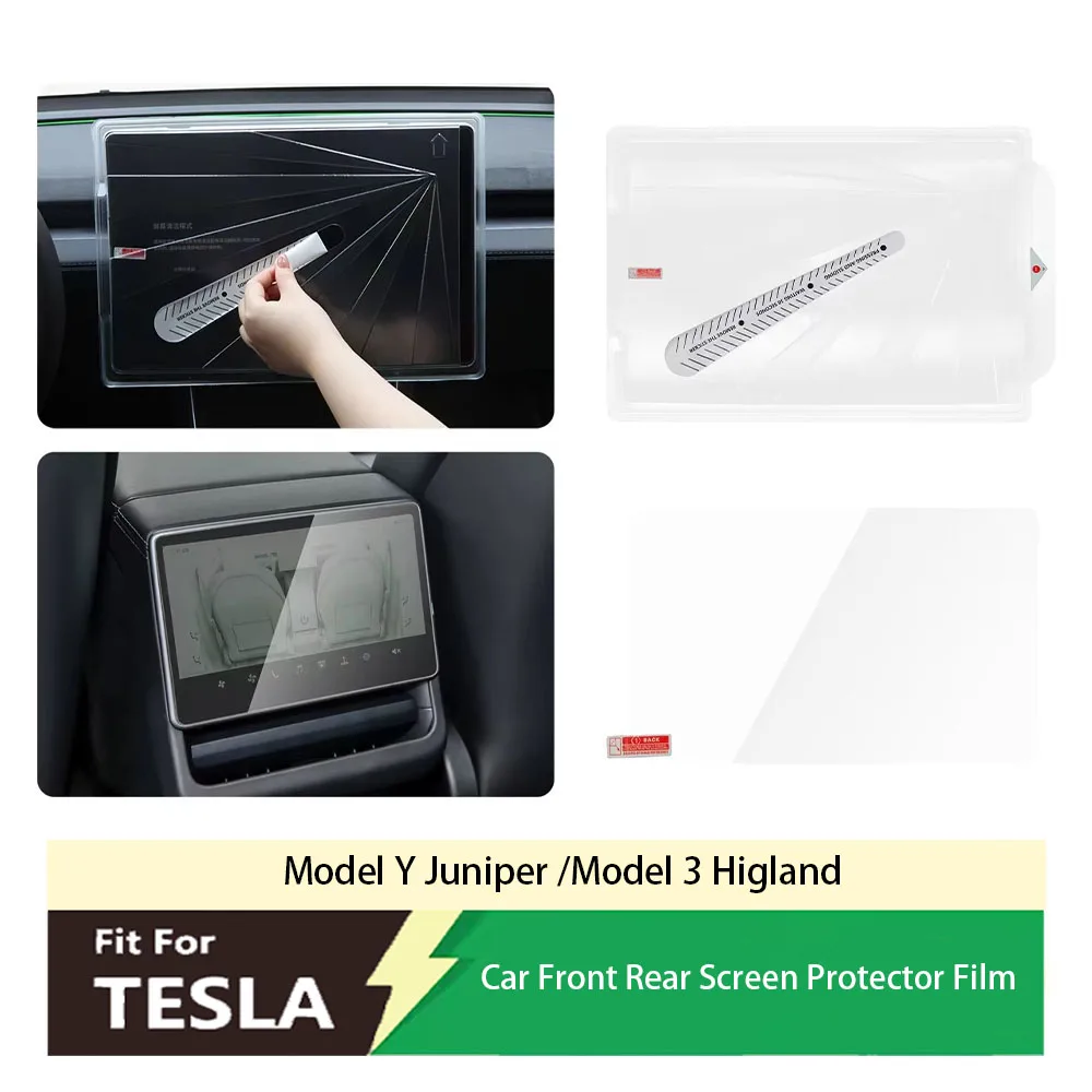 Fit Für Tesla Modell 3 Highland Modell Y Juniper 2025 Zentrale Steuerung Hinten Bildschirm Zubehör HD Film Glas Bildschirm Schutz film