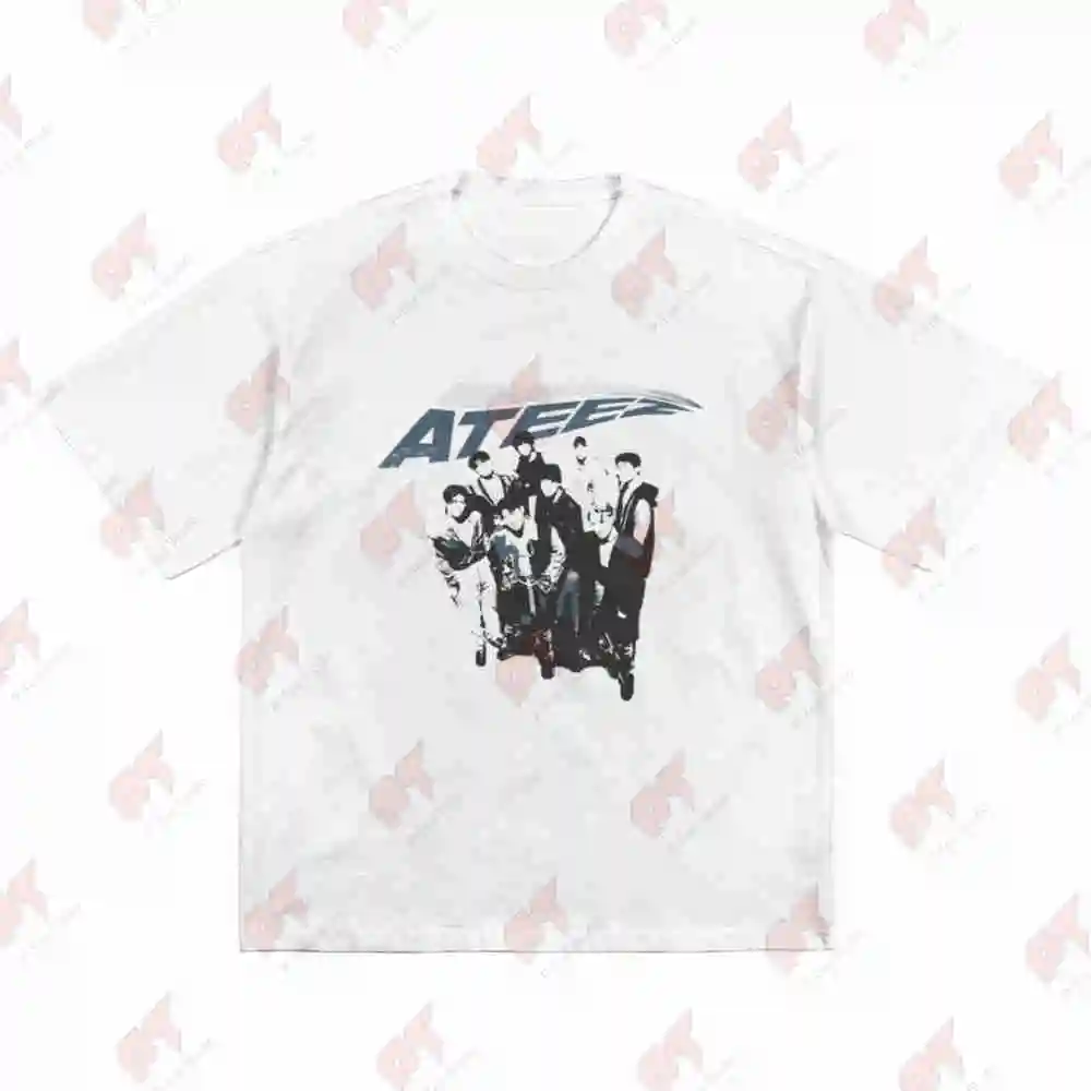 Retro Ateez 2025 World Tour In Fantasy Golden Hour Part 2 Short Sleeve Tee 100% Cotton T-Shirt