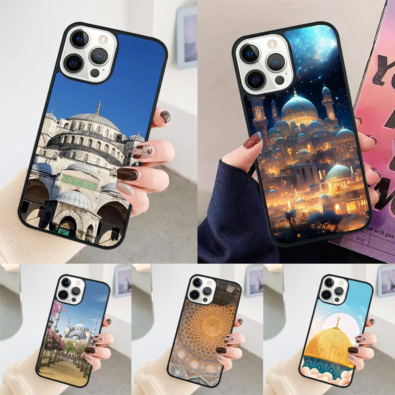 Arabic Muslim Mosque Building phone case Cover For iPhone 14 15 16 Pro Max SE 2020 For apple 11 12 13 Pro Max Mini 7 8 Plus