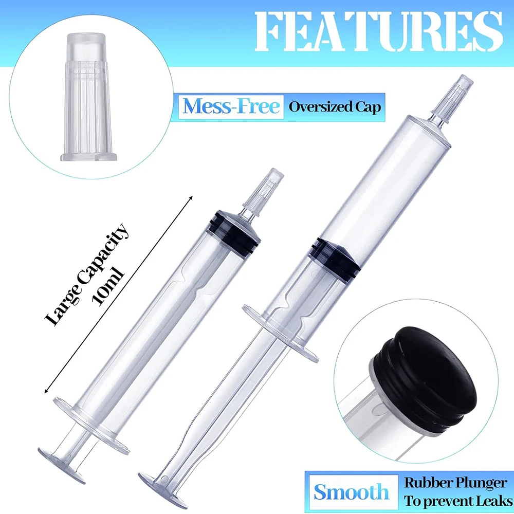 10 ml Plastic Syringes Jelly Reusable Syringes Durable Shot Containers for Nurses Graduation Bachelorette Parties