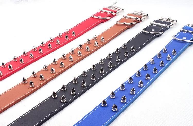 Pet Collar Punk Cowboy Style PU Fashion Willow Nail Collar Large Dog Specific Collar Pet Accessories