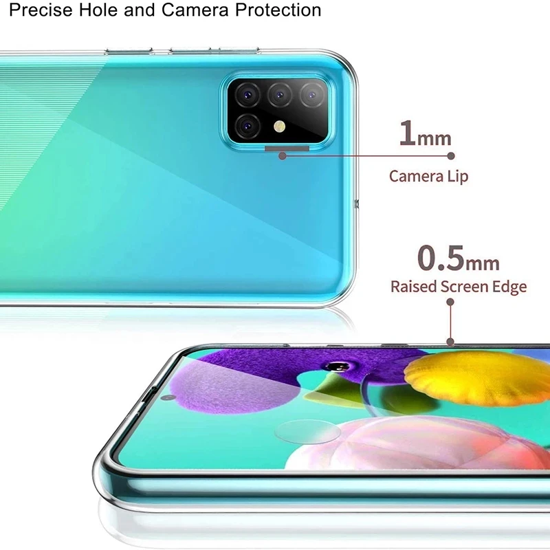 Luxury Shockproof Transparent Case for Samsung Galaxy A71 A51 A12 A22 A32 A42 A51 A71 A21s A31 A41 M21 M31 Clear Silicone cover