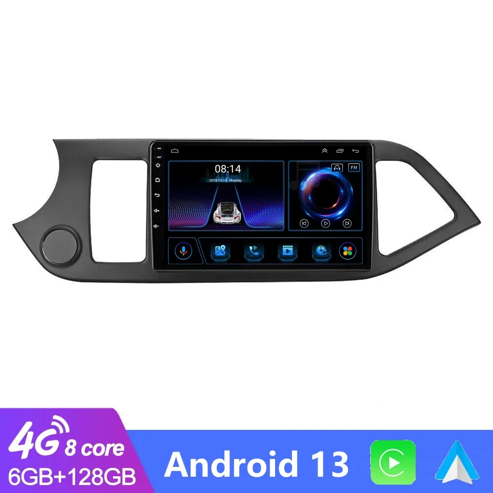 

Android13 Carplay For Kia Picanto Morning 2011-2016 Car Stereo 4G Multimedia Radio Video Player GPS Navigation DSP FM MirrorLink