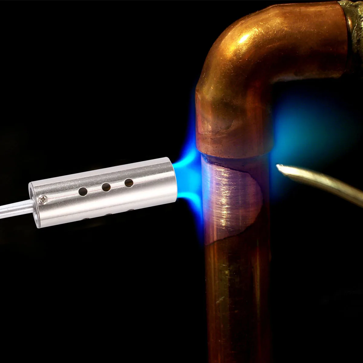 

Butane Gas Torch Brass Chimney Adjustable Flame 360 Degree Windproof For Camping Bbq Soldering Brazing Welding Tool