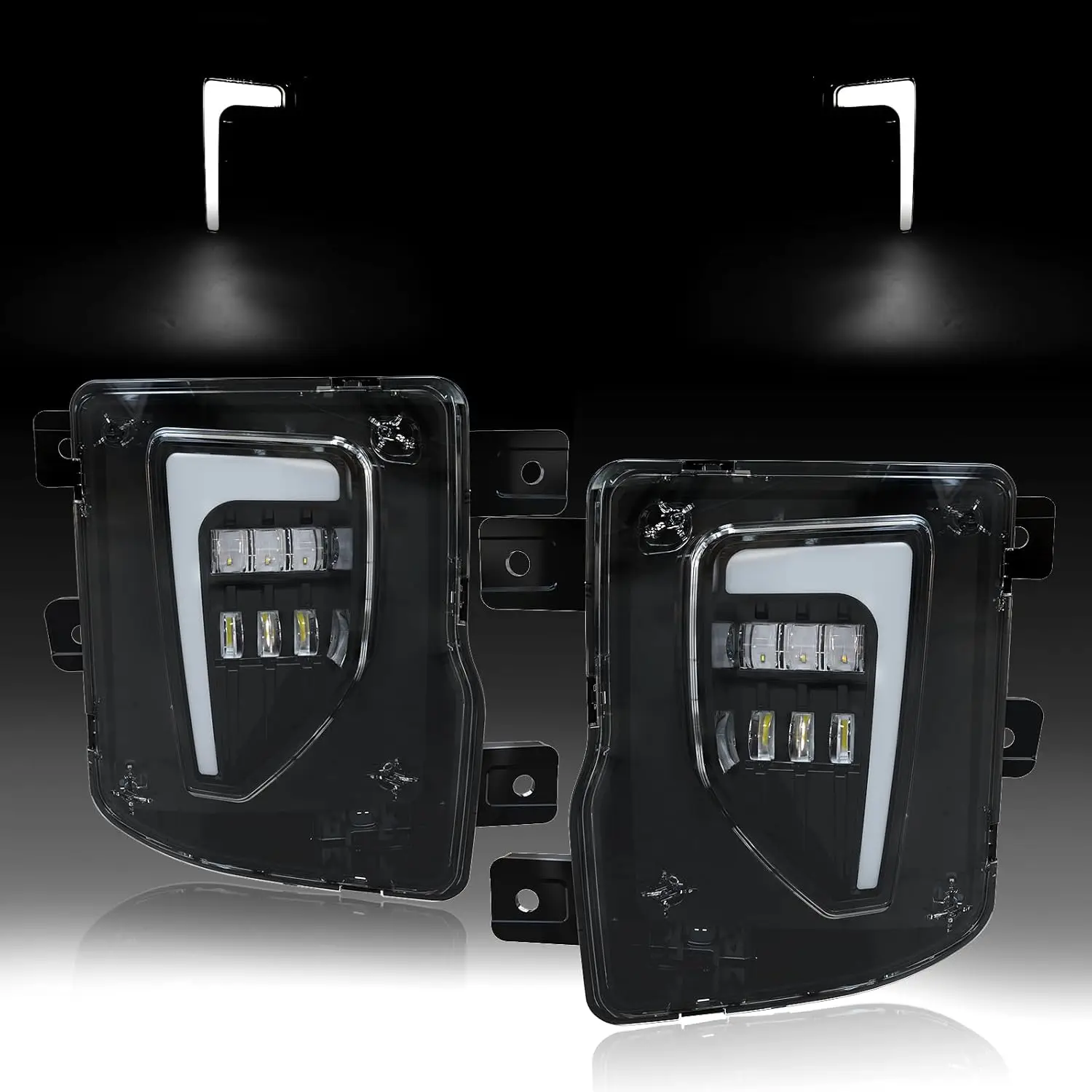 

LED Fog Lights for Chevy Silverado 1500 2016 2017 2018 Starting Animated Fog Lamps Daytime Running Lighrn Signals Driving Lights