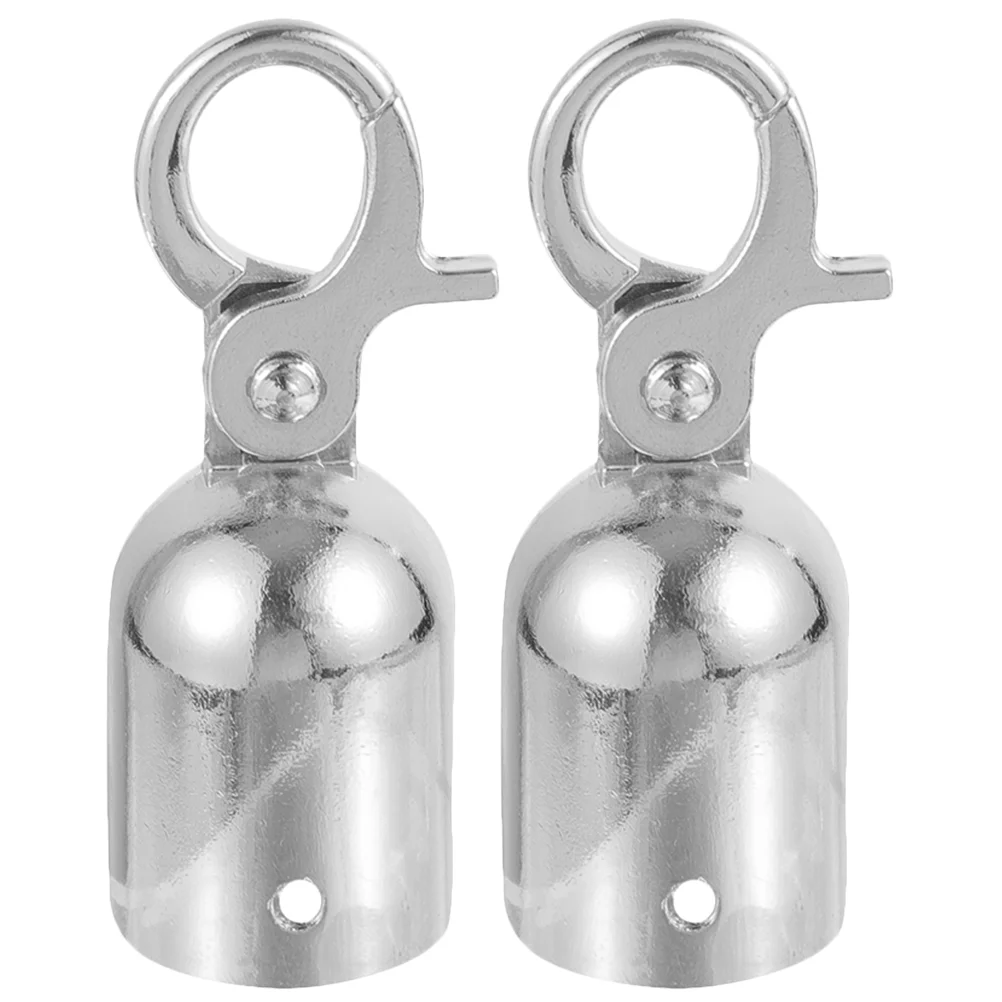 2 Pcs Heavy Duty Carabiner Clip Rope End Stop Hanger Holder Cord Stopper Fence Triple Anchor Hook Stainless Steel