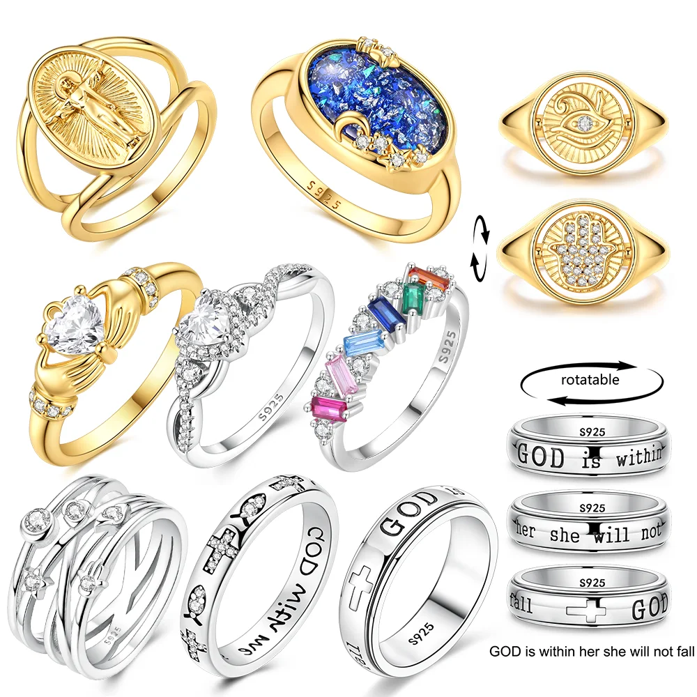 Original Silver S925 Chameleon Rings Color Change Rings for Women Special New Year Holiday Fine Jewelry Gift Daily Matching