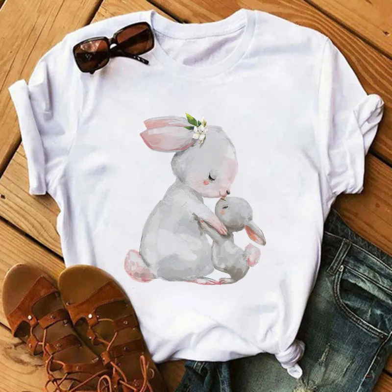 Cute Rabbit Series Kawaii Patches for Clothes Vynil Heat Transfer Thermal Stickers DIY Kids T shirt Iron on for Women Appliqued