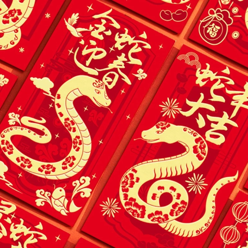 Confezione da 30 buste per capodanno cinese 2025 con tema serpente buste per arrossamenti eleganti tasche per soldi carta