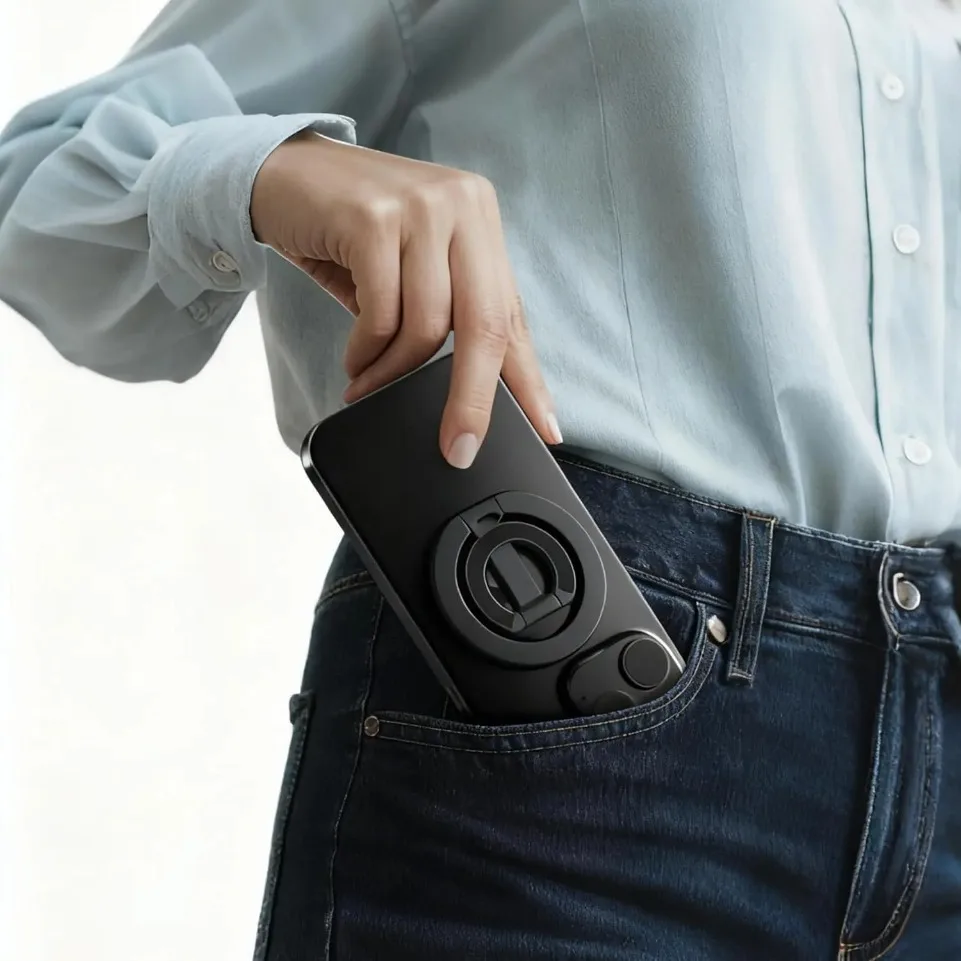 

Магнитный держатель-подставка для телефона с регулируемым кольцом-фиксатором для Magsafe iPhone 17~12 Pro Max, съемная подставка-держатель для использования без рук