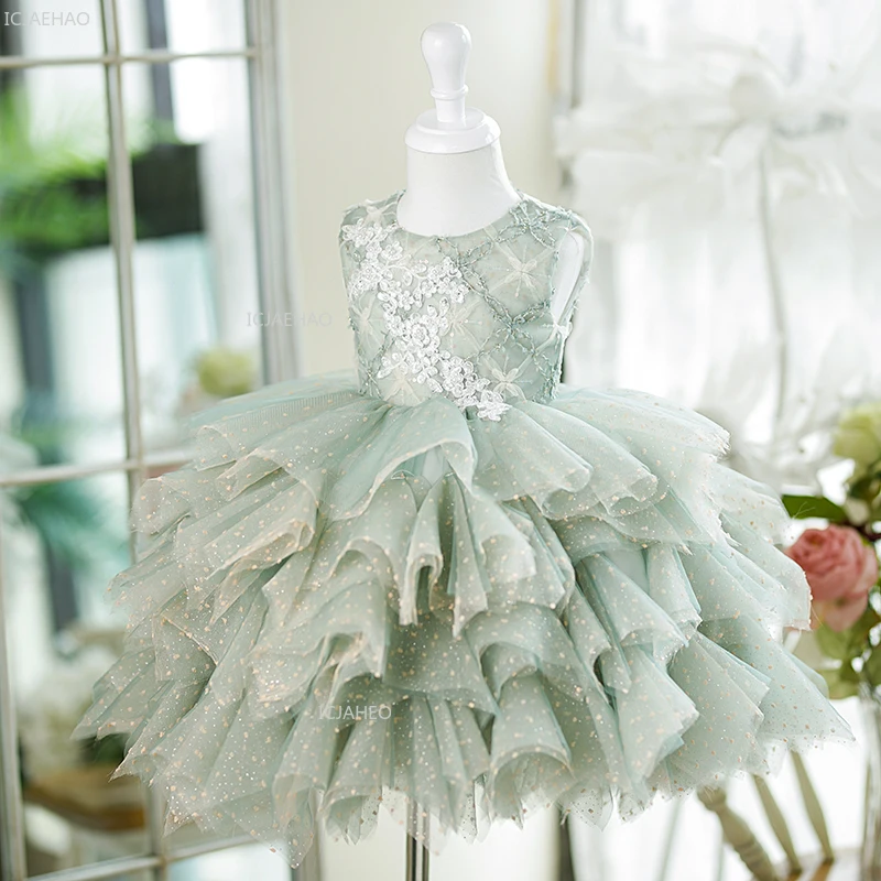 Girls Formal Party Dress Kids Princess Ball Gown Birthday Evening Gown Pageant Clothes Piano Recital Children Host Performance