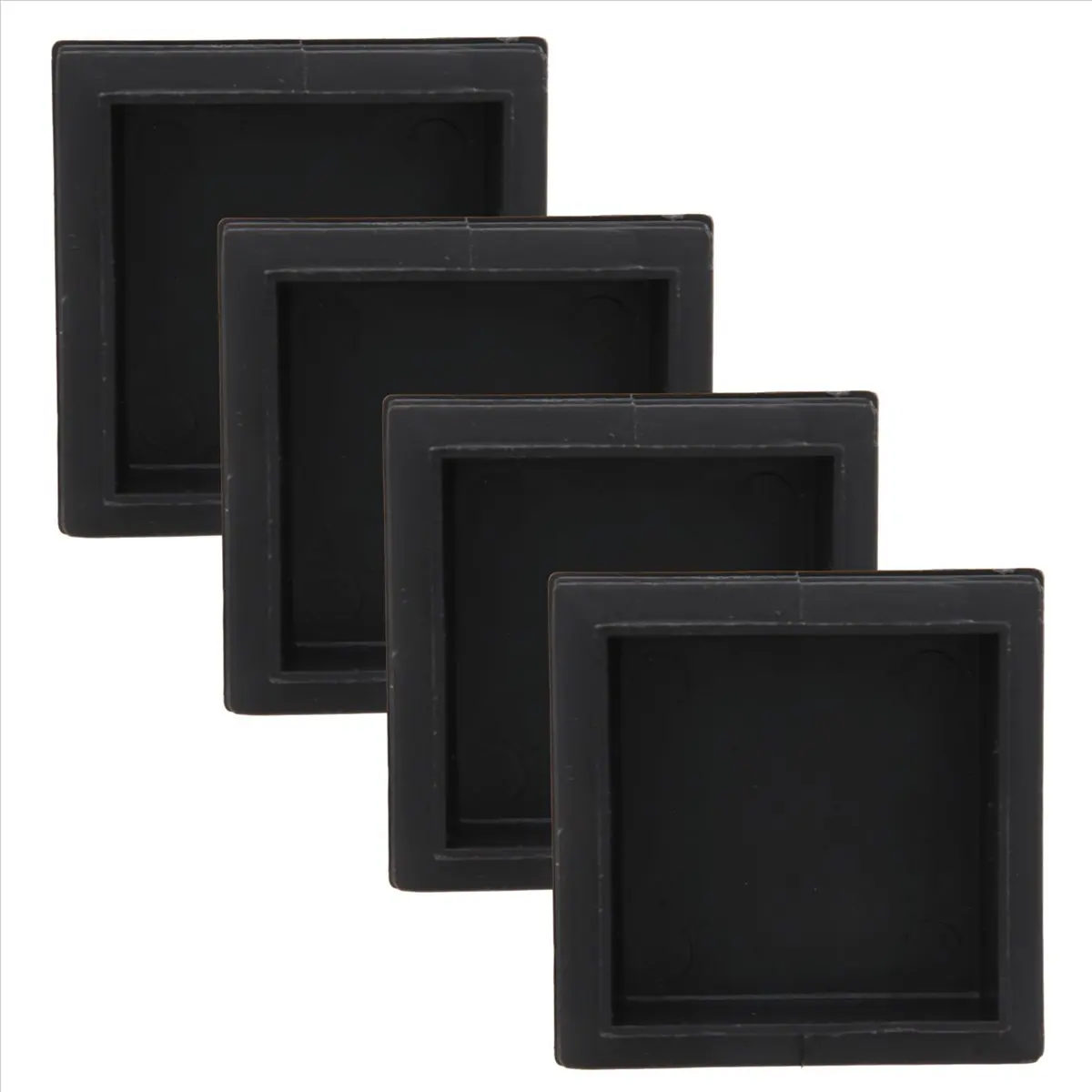 A14M Plastic Square Tubing Tube Insert Blanking End Caps 50mm 2 inch 4 Pcs