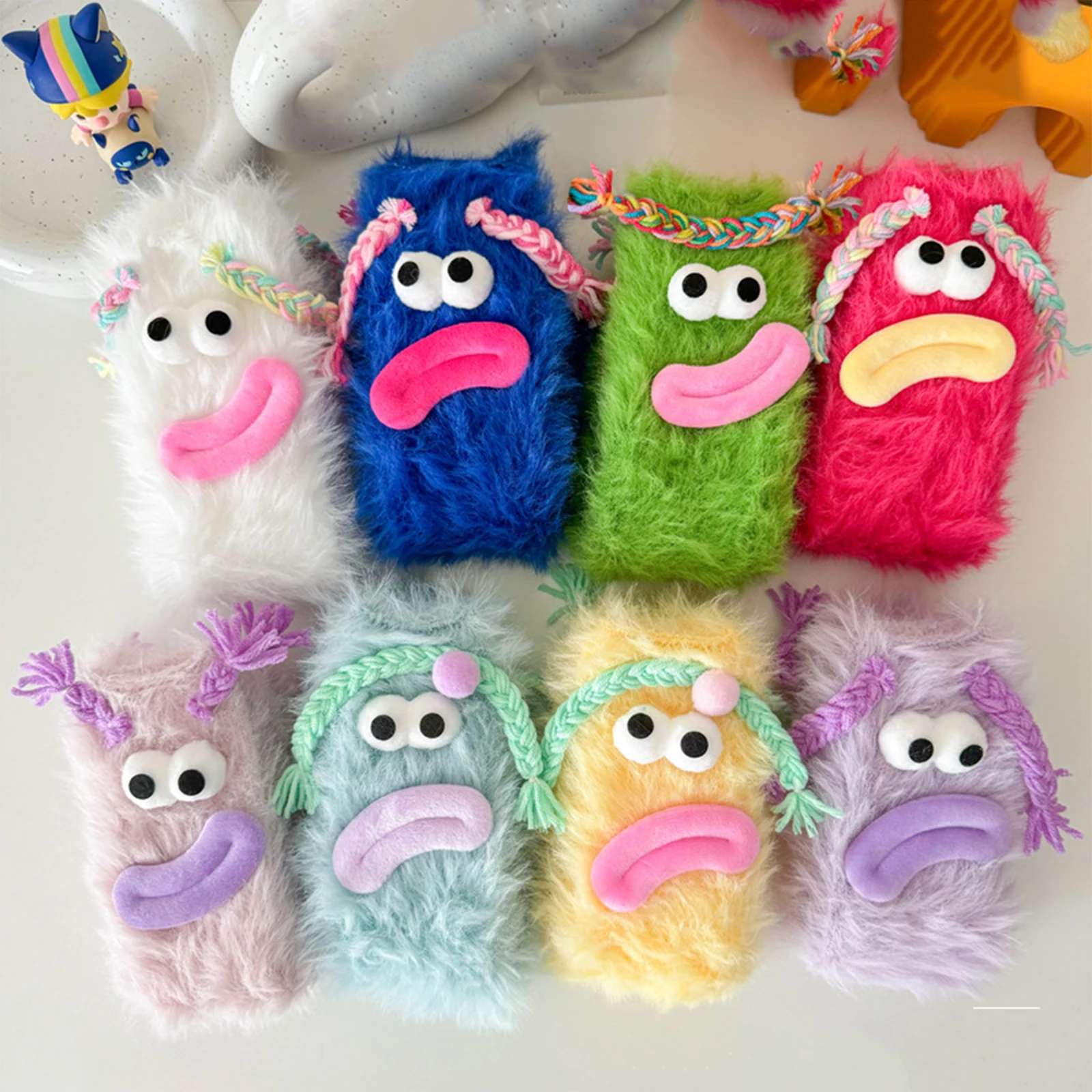 

Women's Autumn Winter Socks Cute Mid-tube Fluffy Floor Sleep Funny Velvety Warm Thick Happy Ugly Socks Girls Gift Lady