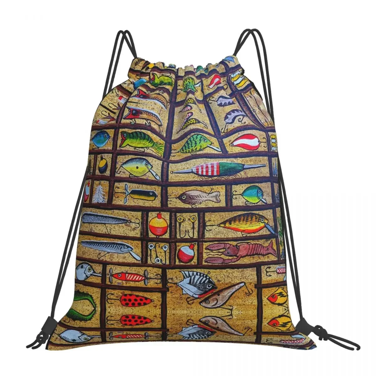 Portátil Pesca Iscas Coleção Mochilas, Sacos De Cordão, Pacote De Bolso, Diversos Saco, Bookbag para Viagem, Escola