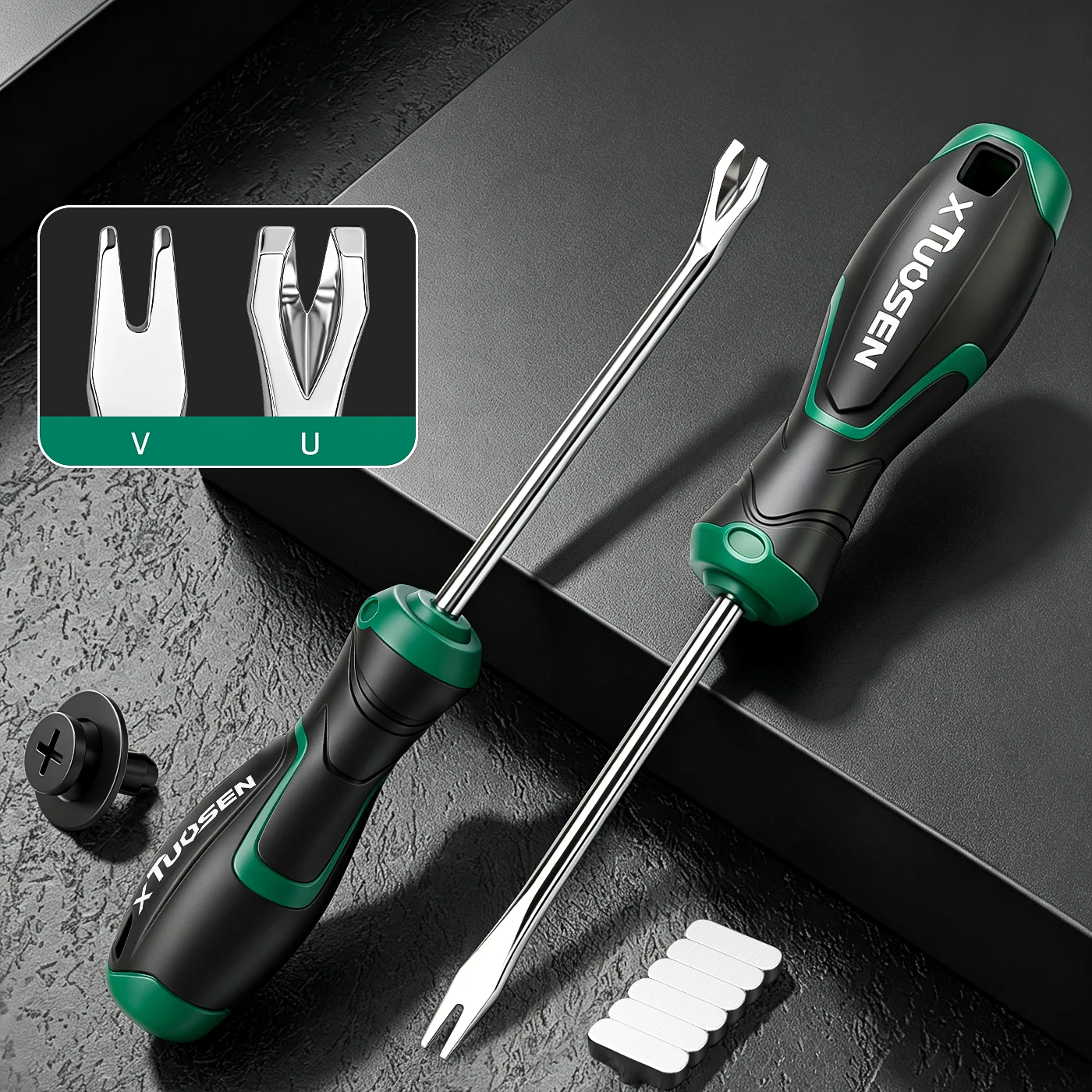 Hand Pry Nail Puller Screwdriver Style U/V Type for Auto Clips Gate Nails U Nails T Nails Wood Panel Dismantling Tool