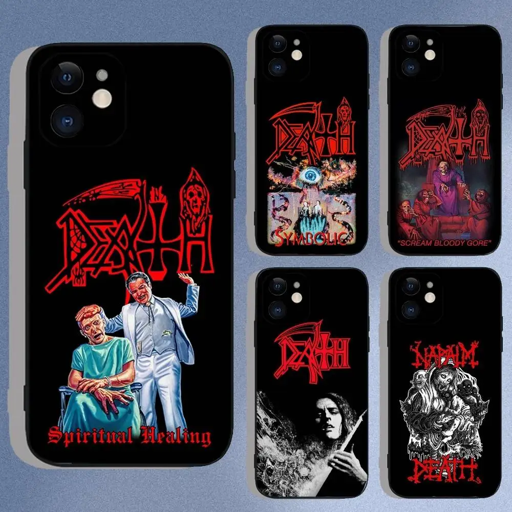 

Death Band Symbolic Phone Case For iPhone 16e,16,15,14,13,12,11,XS,XR,X,8,7,Pro,Max,Plus,Mini Silicone Black Funda Shell