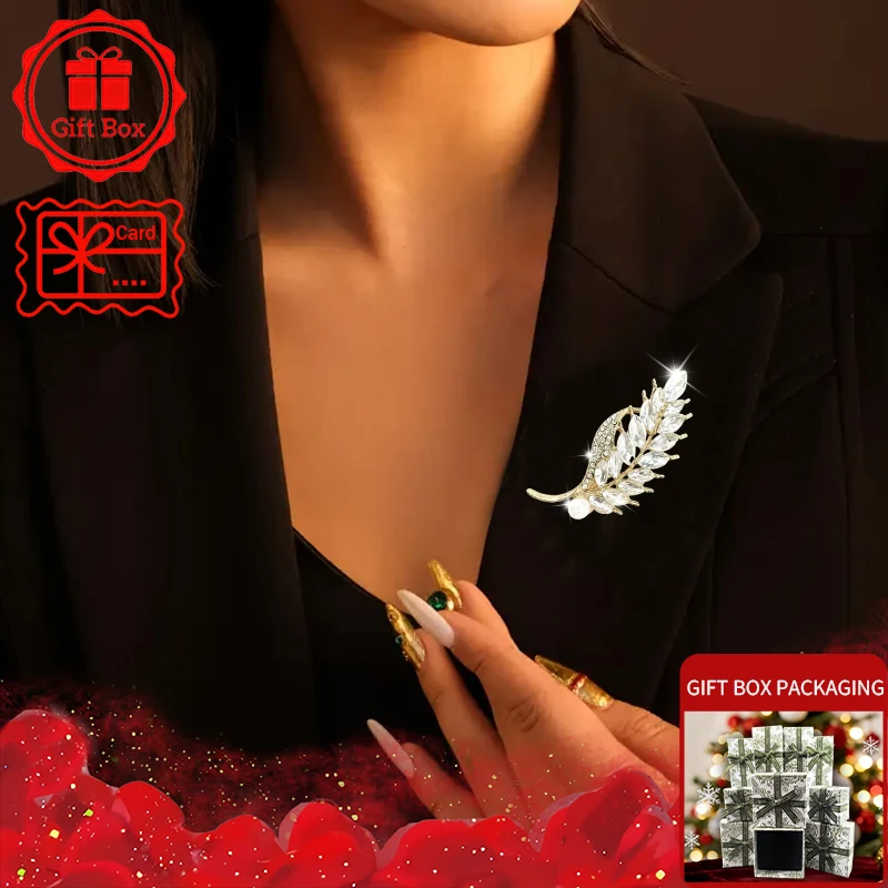 Floral Brooch with gift box, 2026 new style, elegant and fashionable. Wearing at daily and holidays. Good gift choices.