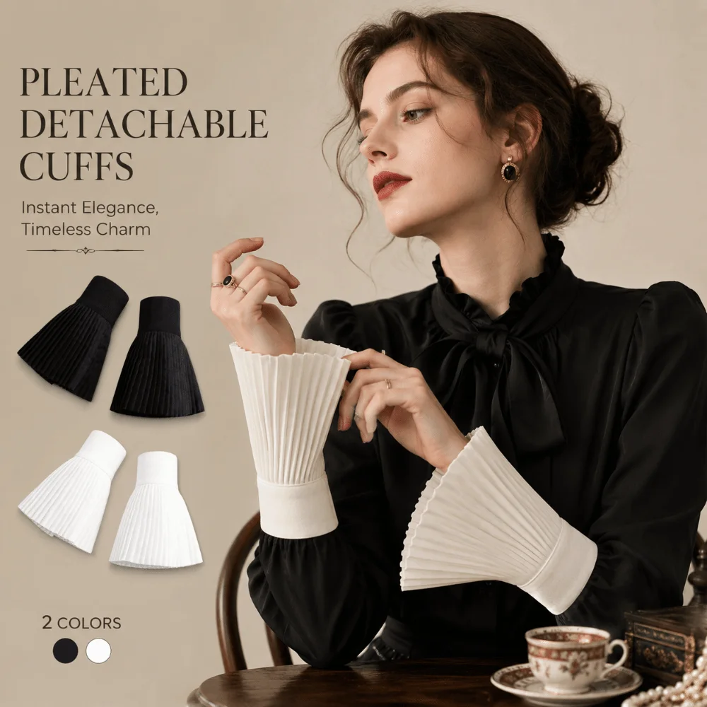 

Universal Ruffles Pleated Detachable Cuffs Ruched White Fake Flared Sleeves Chiffon Hand Wrist Cuffs False Cuffs Photography