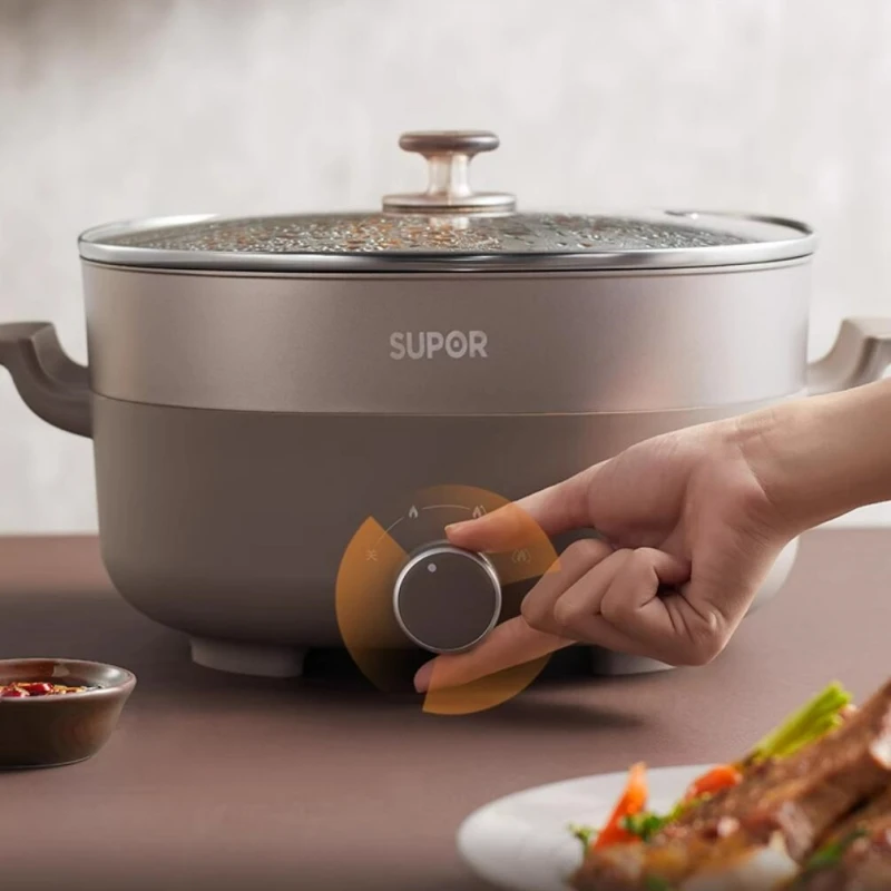 SUPOR 220V Electric Fondue Double Flavour Pot 6L Multi-purpose Pot Household Multi Electric Hot Pot Electric Cooker