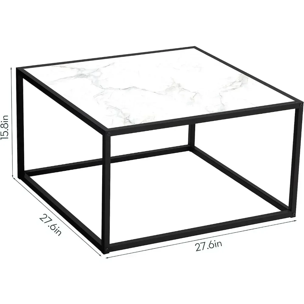 Coffee Table,Small Square Coffee Table,Modern Center Table for Living Room Office 27.6 * 27.6 * 15.7 Inch, Easy Assembly