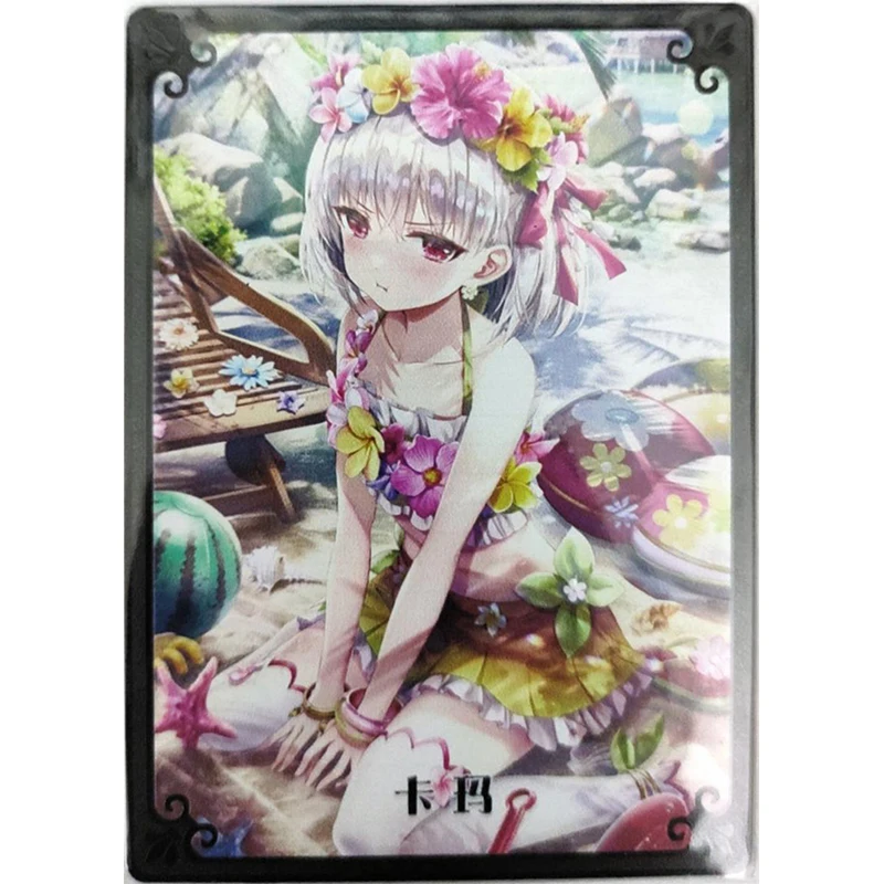 Anime Goddess Story Rare Metal Refractive Flash Cards Kamisato Ayaka Yae Miko Toys for boys Collectible Cards Birthday Gifts