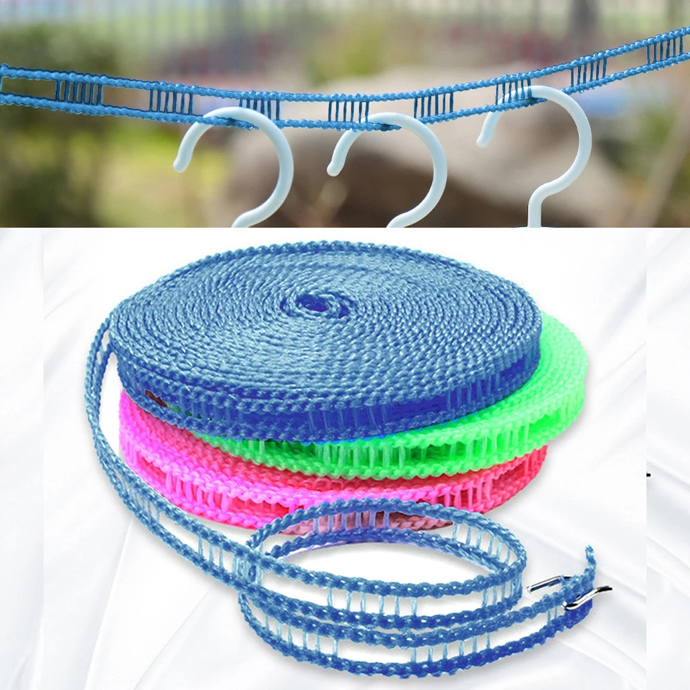 Non-Slip Windproof Clotheslines Cloth Drying Stand Outdoor Laundry Rope With Tensioner Portable Travel Clothes Line Airing Rope