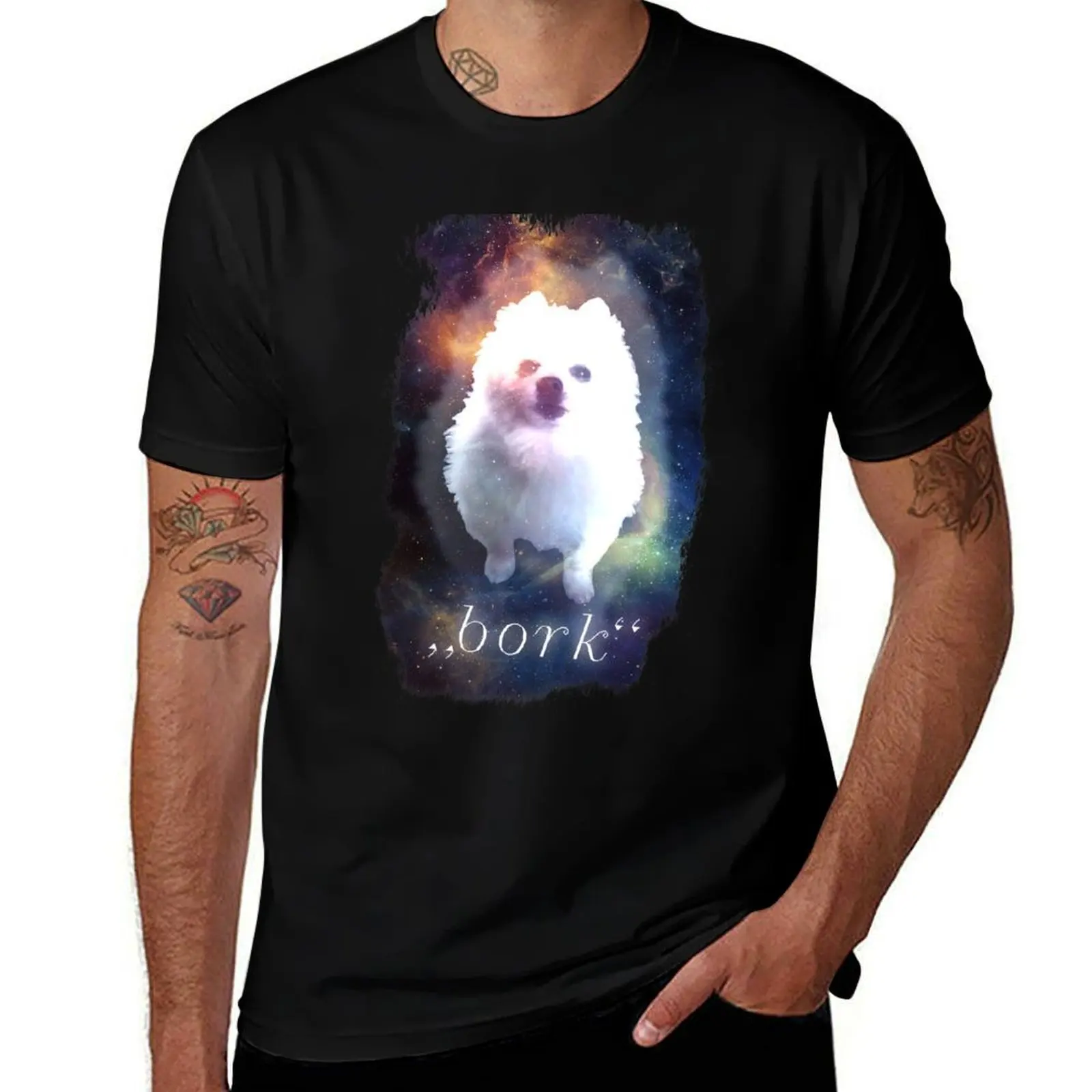 

Gabe the Dog - футболка BORK, мужские однотонные футболки с принтом, мужская футболка