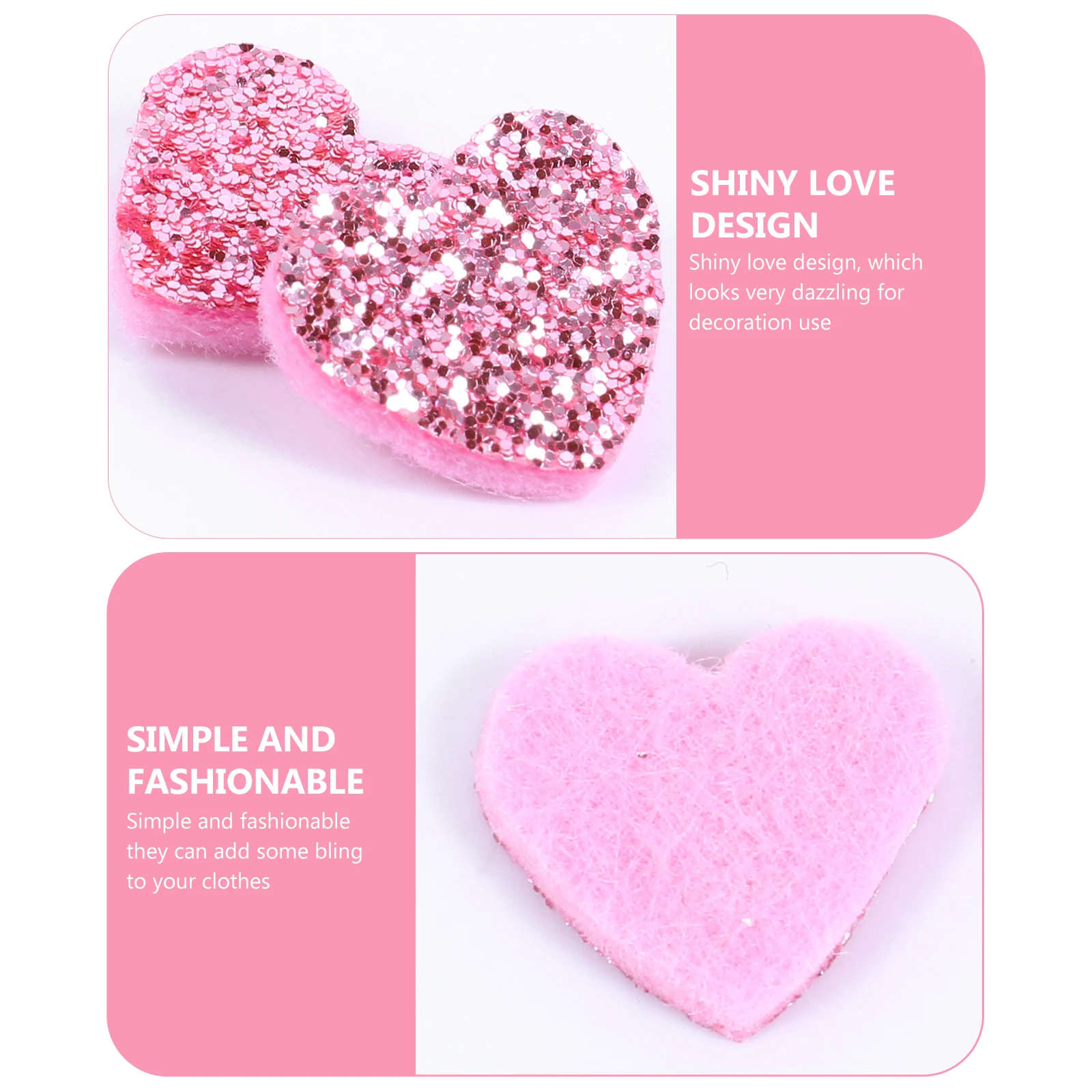 

200 pcs Glitter Powder Sequin Sticker Decorative Applique Embroidered Patches Shiny Love Design DIY Jewelry Crafts Supplies
